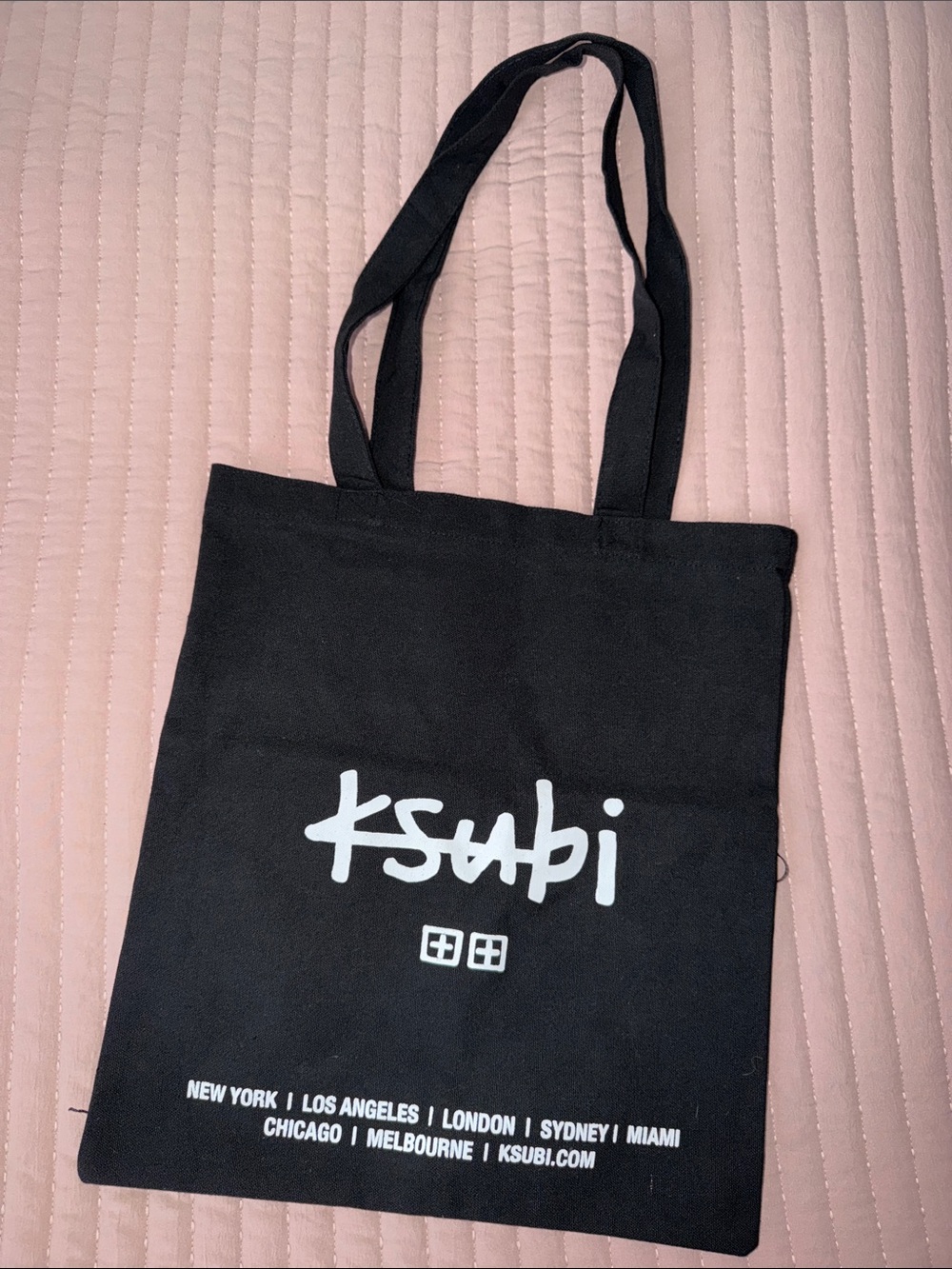 Ksubi Black Canvas Tote with White Logo